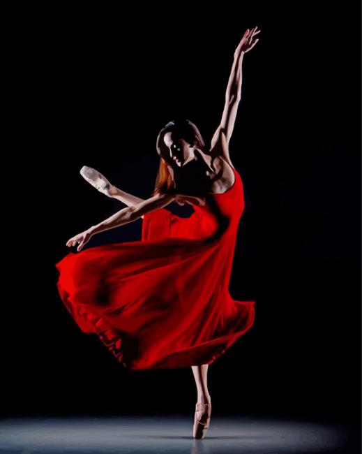Red Ballet Dancer Paint By Numbers