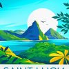 Saint Lucia Caribbean Poster Paint By Numbers