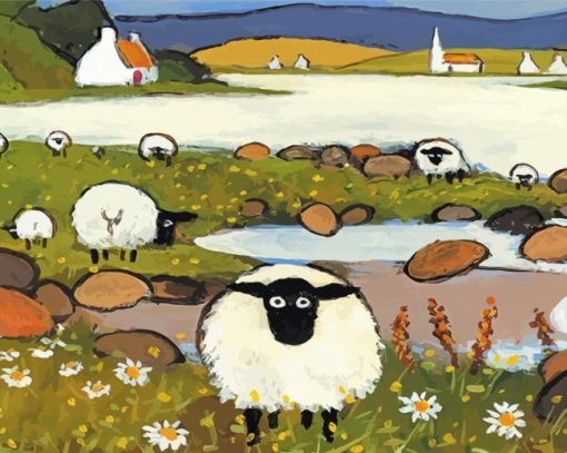 Scotland Sheep Art Paint By Numbers