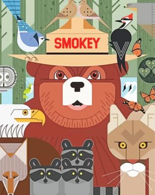 Smokey Bear Art Paint By Numbers