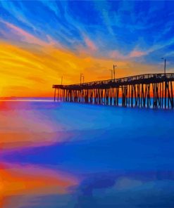 Sunset At Virginia Beach Fishing Pier Paint By Numbers