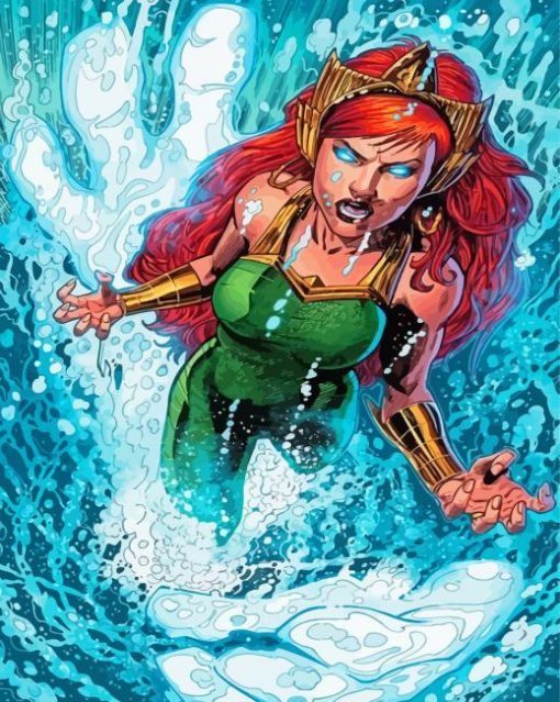 Superhero Aquagirl Paint By Numbers