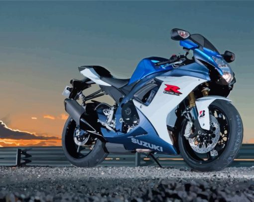 Suzuki Gsxr At Sunset Paint By Numbers