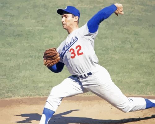 The Baseball Player Sandy Koufax Paint By Numbers