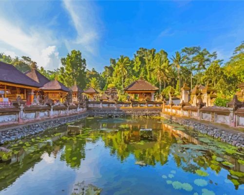 Ubud Pura Tirta Empul Paint By Numbers