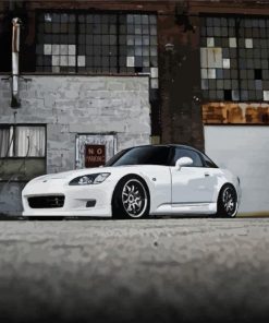 White Honda S2000 Car Engine Paint By Numbers