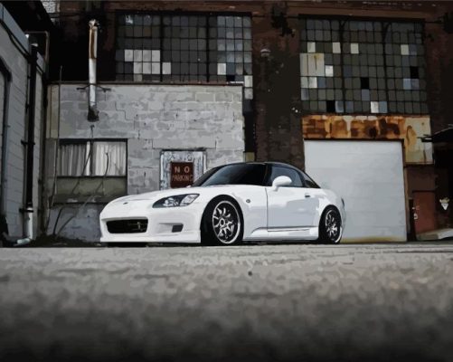 White Honda S2000 Car Engine Paint By Numbers