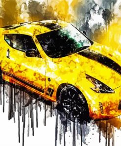 Yellow Splatter Fairlady Car Paint By Numbers