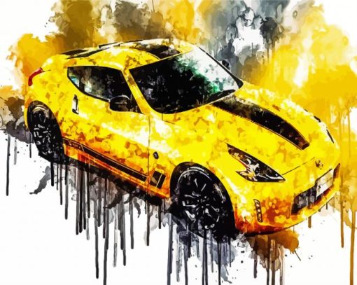 Yellow Splatter Fairlady Car Paint By Numbers