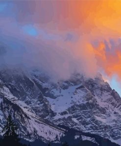 Zugspitze Cloudy Sunset Paint By Numbers