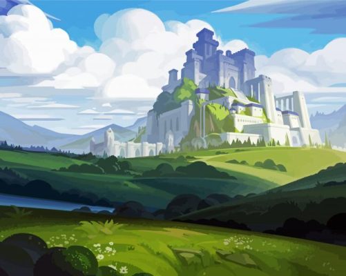 Aesthetic Castle Landscape Paint By Numbers