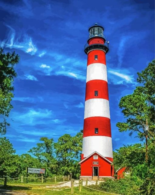 Chincoteague Lighthouse Building Paint By Numbers