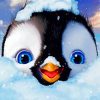 Cute Happy Feet Penguin Paint By Numbers