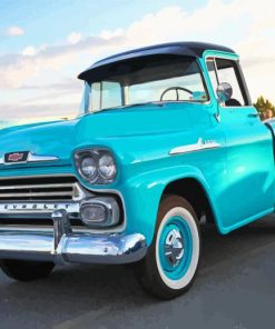 Cyan Old Chevy Truck Paint By Number