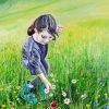 Girl Picking Flowers Paint By Numbers
