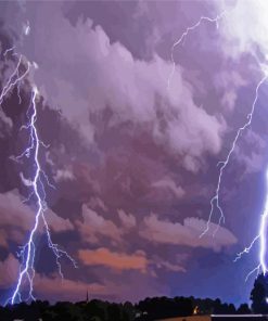 Lightning Sky Scape Paint By Numbers