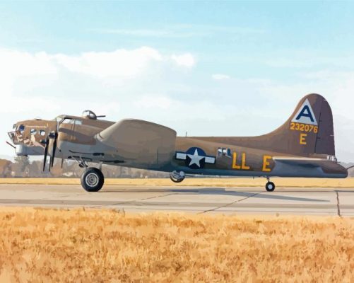 Military B 17 Airplane Paint By Numbers