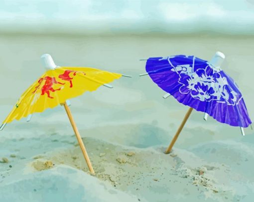 Mini Parasols On The Beach Paint By Numbers