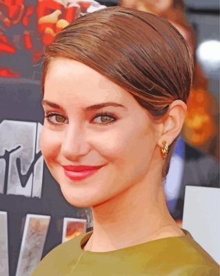 Shailene Woodley With Short Hair Paint By Numbers