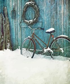 Snowy Old Bikes Paint By Numbers