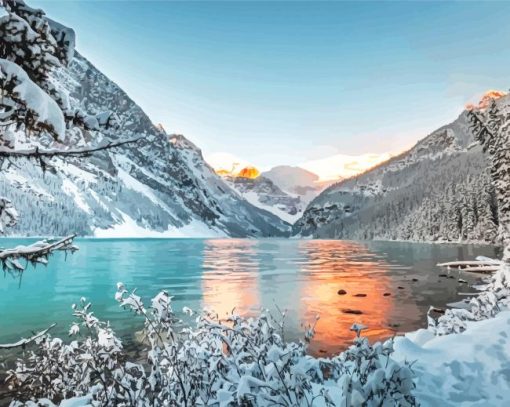 Snowy Lake Louise Canada Paint By Numbers