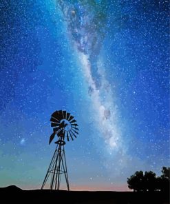 Starry Night Western Windmill Paint By Numbers