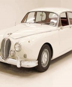 White Classic Car Jaguar Paint By Numbers