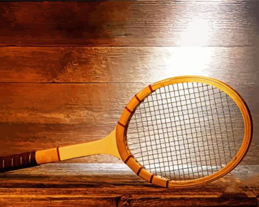 Wooden Squash Racquet Paint By Numbers