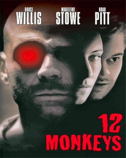 12 Monkeys Monochrome Poster Paint By Numbers