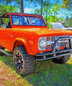 1976 Orange Ford Bronco Paint By Numbers