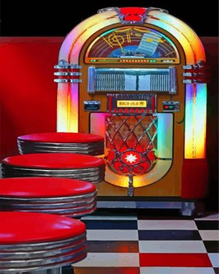 Aesthetic Vintage Jukebox Paint By Numbers