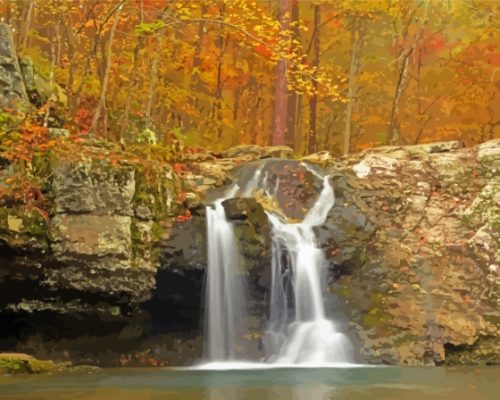 Arkansas Lake Catherine Waterfall Paint By Numbers