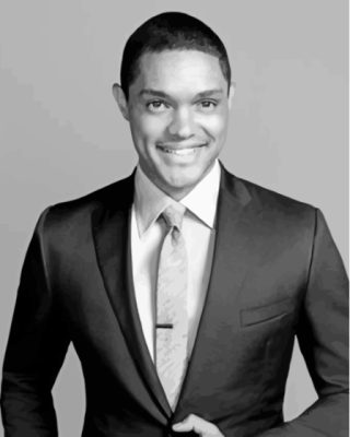 Black And White Trevor Noah In Suit Paint By Numbers