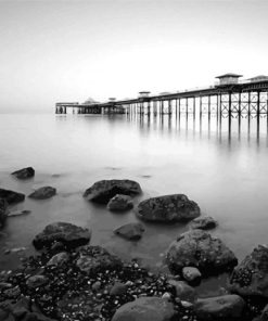 Black And White Llandudno Pier Paint By Numbers
