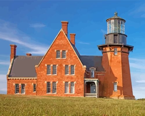 Block Island Lighthouse New Shoreham Paint By Numbers