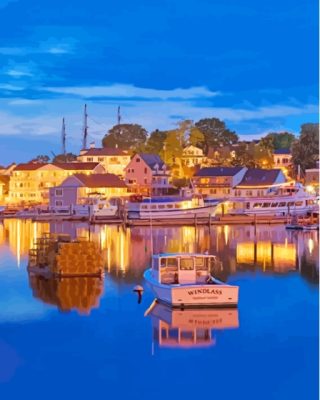 Boothbay At Night Paint By Numbers