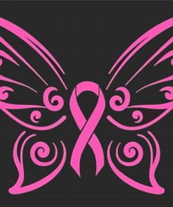 Breast Cancer Awareness Butterfly Paint By Numbers