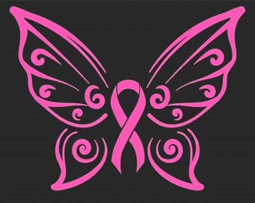 Breast Cancer Awareness Butterfly Paint By Numbers