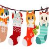 Cartoon Cats In Stocking Paint By Numbers