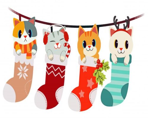 Cartoon Cats In Stocking Paint By Numbers