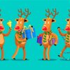 Cartoon Christmas Elk Paint By Numbers