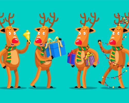 Cartoon Christmas Elk Paint By Numbers