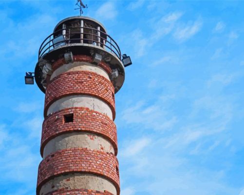 Close Up Brick Lighthouse Paint By Numbers