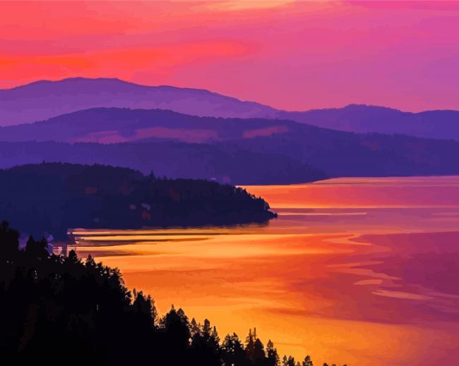 Coeur Dalene National Forest Sunset Paint By Numbers