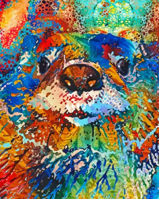 Colorful Abstract Otter Paint By Numbers