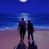 Couple Walking On The Beach Silhouette Paint By Numbers
