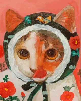 Cute Cat With Scarf Paint By Numbers