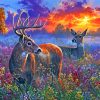 Deer Couple At Sunset Paint By Numbers