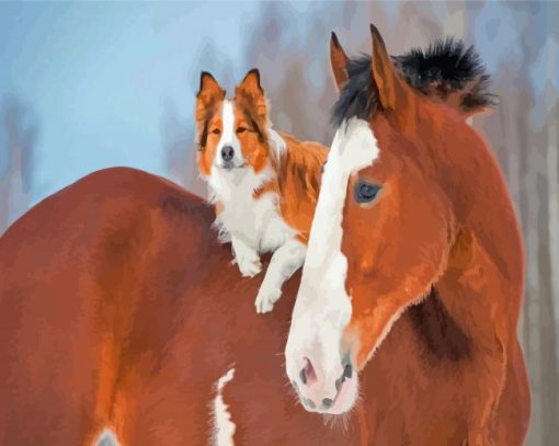 Dog And Horse Farm Paint By Numbers