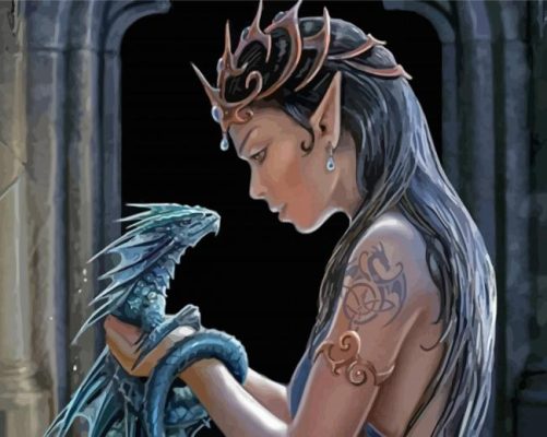 Elf And Dragon Paint By Numbers